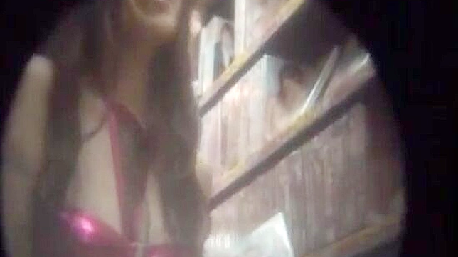 Perverted Asian Babe Visits Sex Shop in Just a Thong and Bra
