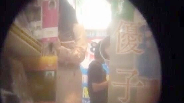 Perverted Asian Babe Visits Sex Shop in Just a Thong and Bra