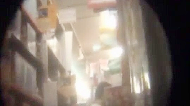 Perverted Asian Babe Visits Sex Shop in Just a Thong and Bra