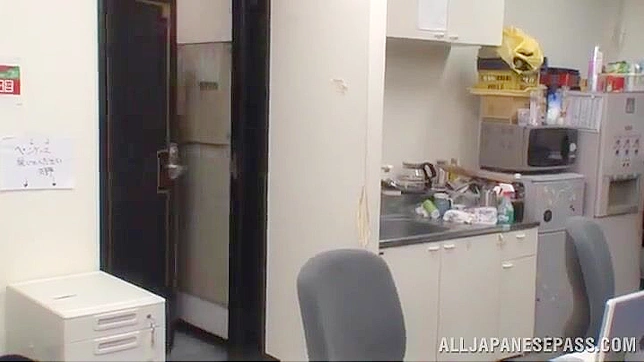 Horny Japanese Office Chick Undresses & Poses Naked for Seductive Desk Session