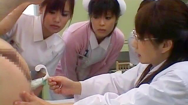 Four Sexy Nurses Stoke Patient’s Pleasure Till He Climaxes