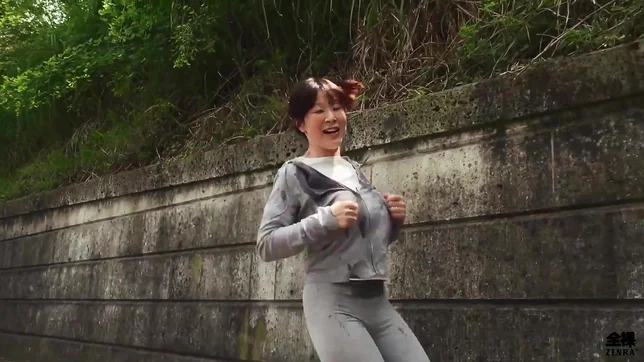 Sweaty Older Japanese Woman with Huge Tits Squirms on My Feet in Wild Foot Worship