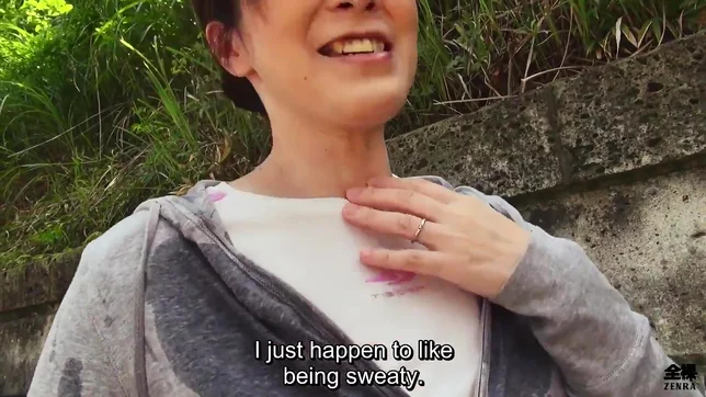 Sweaty Older Japanese Woman with Huge Tits Squirms on My Feet in Wild Foot Worship