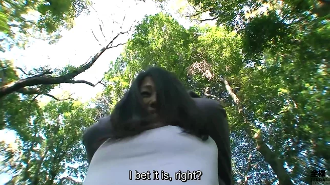 Perfectly Pale Japanese Wife Boldly Screams While Taking a Huge Dick in the Forest