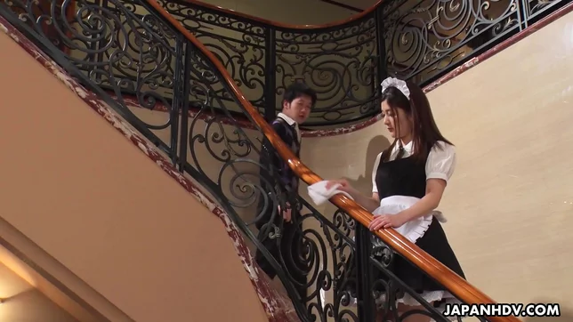 Horny Japanese Maid Anna Kimijima Sucks a Thick Cock Uncensored