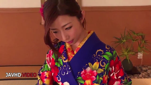 Kimono Beauty Delivers Mind-Blowing Blowjob Live on Camera