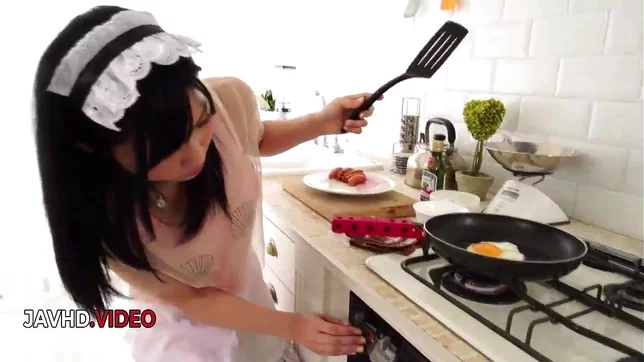 Asian Maid Teases with Busty Curves in Steamy Homemade Fantasy