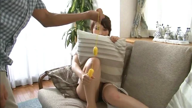 Horny Japanese amateur Yuu Konishi rubs pussy and sucks rod