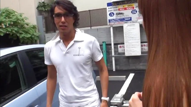 Long-haired Asian redhead Kokomi Sakura seduces a guy in a car 2