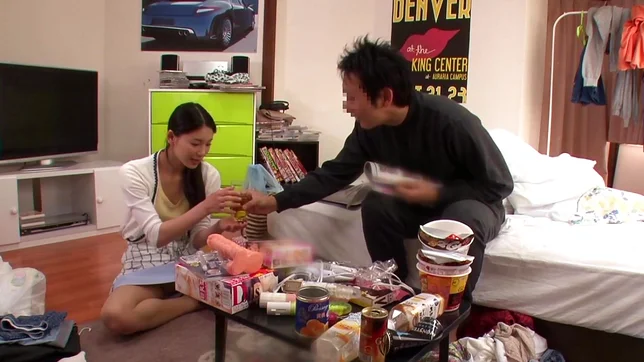 Horny Japanese milf gets her pussy banged hard by a sales agent