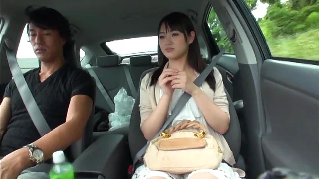 Teen amateur Kokoro Haiya masturbates inside a car