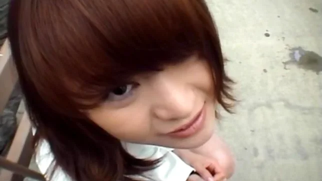 Saki Amamiya Naughty and hot Asian doll gives a blowjob outside