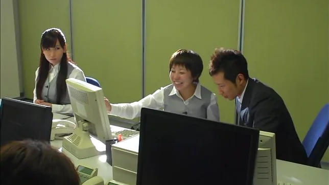 Hot Asian office babe Sayuki Kanno gives a sucks dick in the kitchen