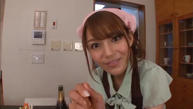 Playful housewife Rio in nurse uniform is banged hard