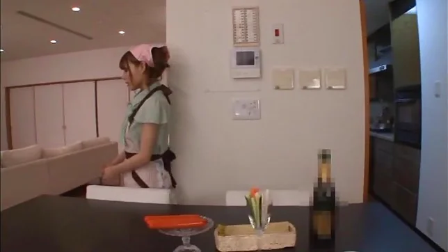 Playful housewife Rio in nurse uniform is banged hard