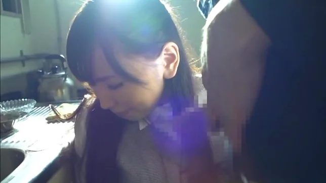 Hot Asian office babe Sayuki Kanno gives a sucks dick in the kitchen 2