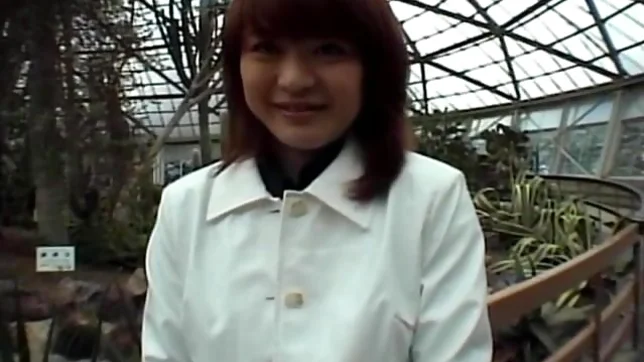 Saki Amamiya Naughty and hot Asian doll gives a blowjob outside 2