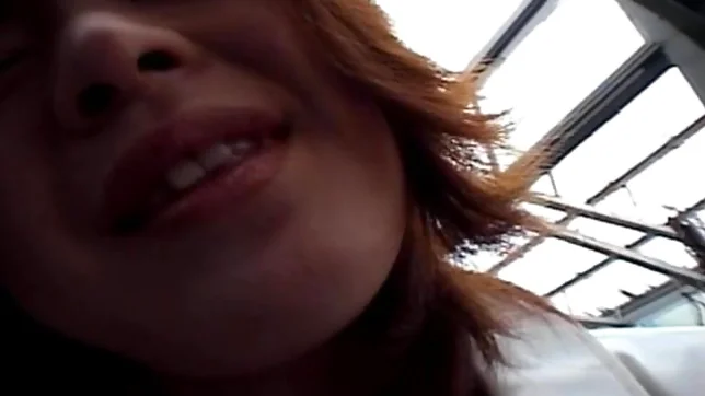 Saki Amamiya Naughty and hot Asian doll gives a blowjob outside 2