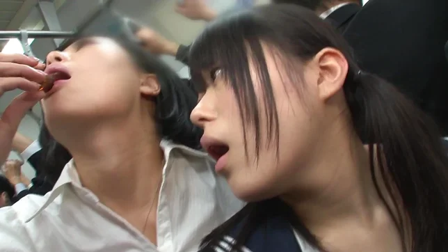 Sexy Asian lesbians Uta Kohaku and Karen Hazuki in public sex show 4