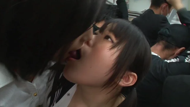 Sexy Asian lesbians Uta Kohaku and Karen Hazuki in public sex show 4