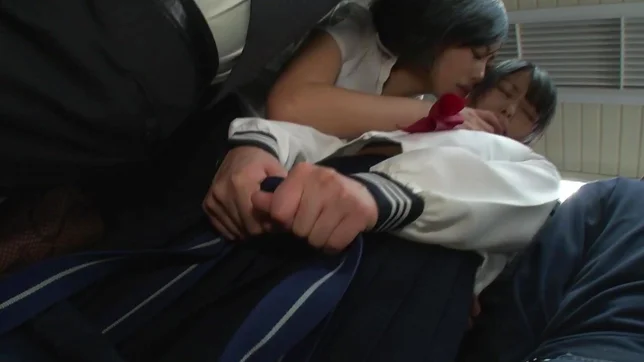 Sexy Asian lesbians Uta Kohaku and Karen Hazuki in public sex show 5