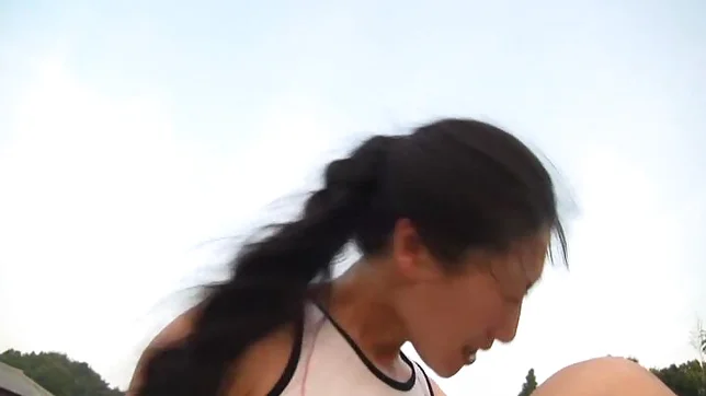 Luscious sporty chick is fucked doggystyle outdoors