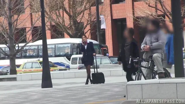 Young stewardess Yuna Shiina enjoys masturbation 3