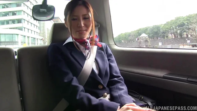 Young stewardess Yuna Shiina enjoys masturbation 3