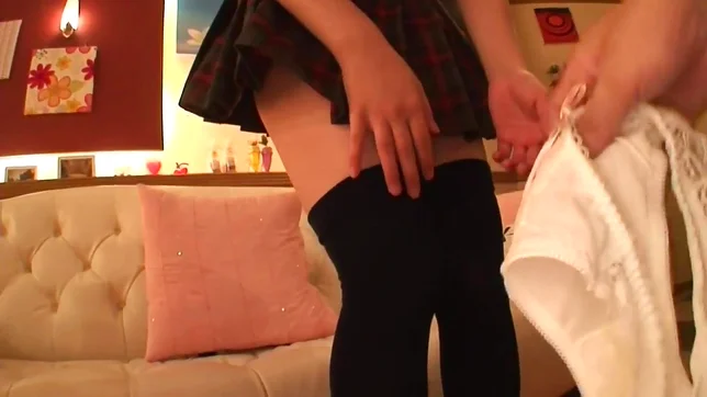 Hot Japanese middle aged woman was fucked as a school dressed girl