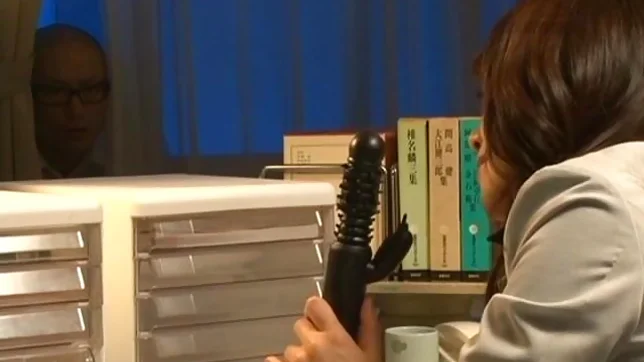 Maki Houjo Japanese teacher plays with a dildo 4