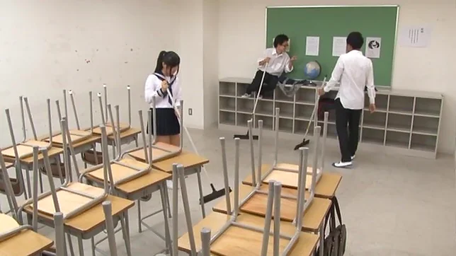 Japanese schoolgirl, Aimi Usui, receives a harsh fuck