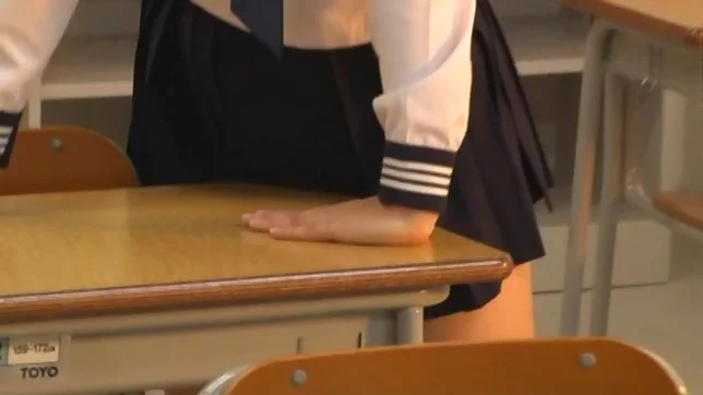 Japanese schoolgirl, Aimi Usui, receives a harsh fuck
