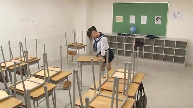 Japanese schoolgirl, Aimi Usui, receives a harsh fuck