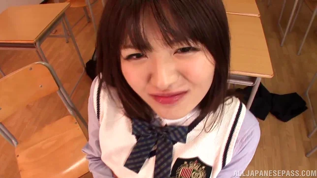 Sporty Japanese schoolgirl Akane Azusa enjoys threesome banging 4