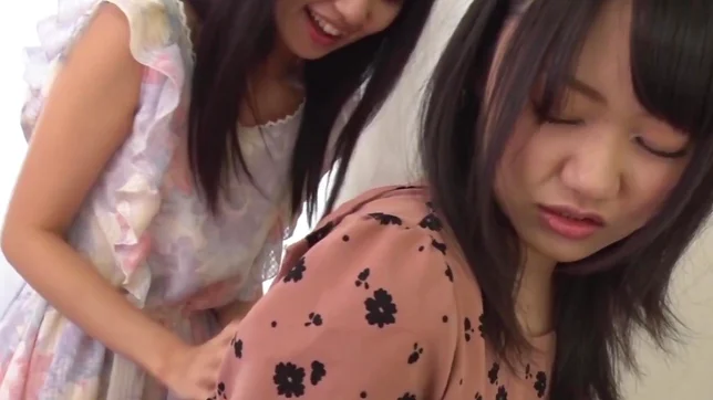 Kinky teens Kotomi Asakura and friend play with pussies 5