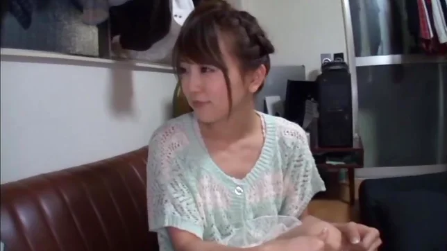 Hot Asian teen amateur Saki Ninomiya gives a blowjob gets pounded