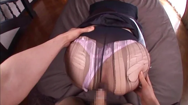 Kinky office lady in pantyhose Tsubasa Amami gives a foot job 3