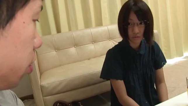 Nanase Otoha sexy Asian teen in glasses gives amateur blowjob 2