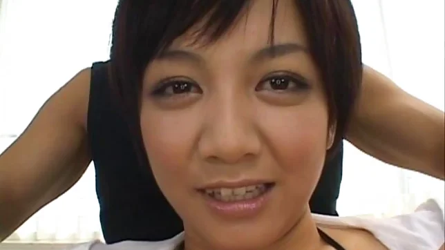 Meguru Kosaka Asian doll has two to play with her titties