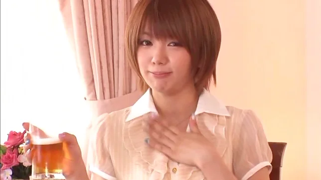 Petite Japanese chick Mayu Nazomi rubs pussy gets drilled with toys 3