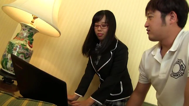 Busty teen with glasses is in for a harsh fuck on cam