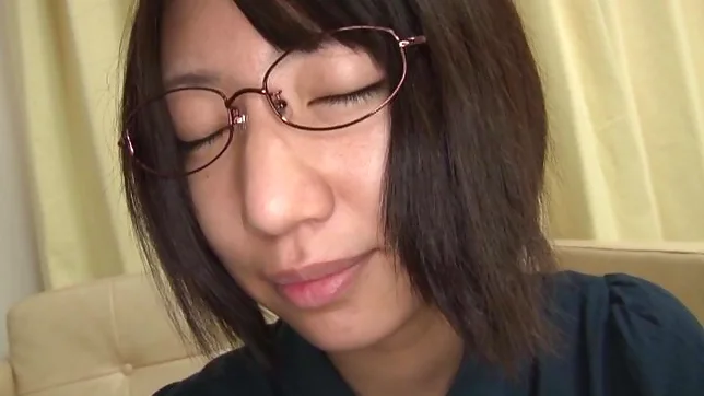 Nanase Otoha sexy Asian teen in glasses gives amateur blowjob 5