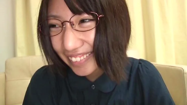 Nanase Otoha sexy Asian teen in glasses gives amateur blowjob 5