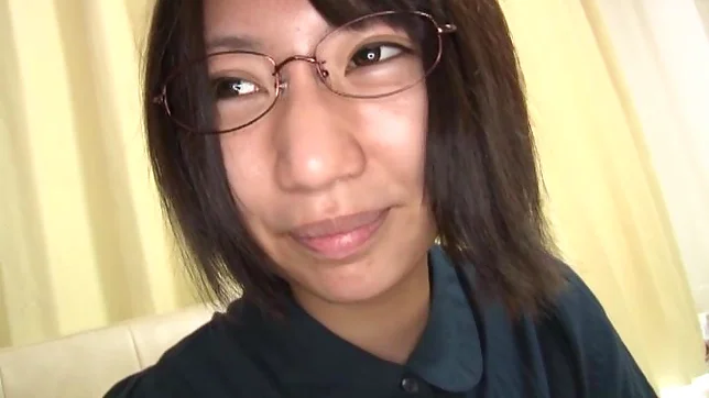 Nanase Otoha sexy Asian teen in glasses gives amateur blowjob 5
