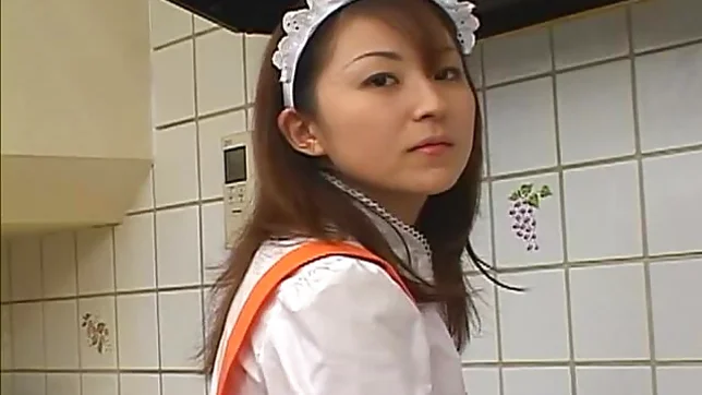 Maid Takes A Break To Suck Her Boss And Eat His Cum