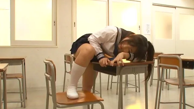 Japanese schoolgirl, Aimi Usui, receives a harsh fuck 2