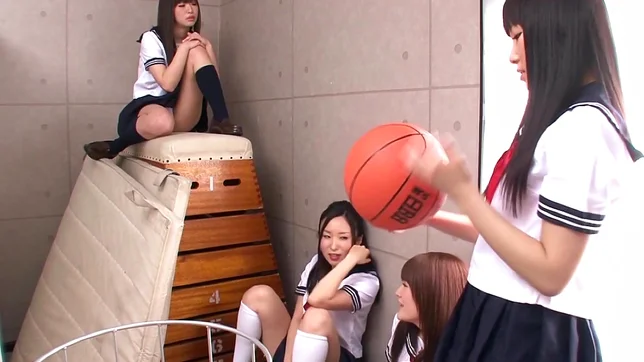 Busty Asian schoolgirls are having fun with their hot teacher 3