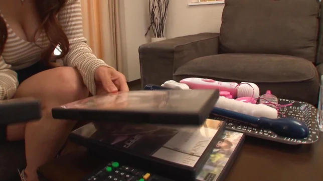 Girl in red lingerie Nana Nakamura gets fucked by two hunks 3