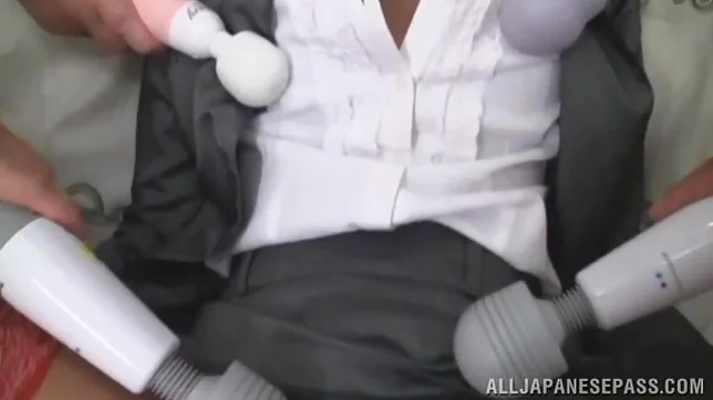 Three Guys Feed Their Meat Into The Naughty Office Teen