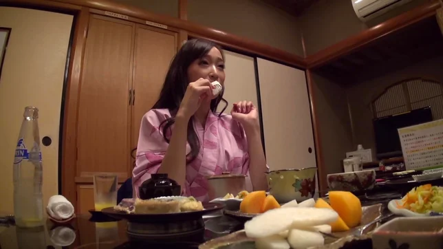 Hottie in sexy black stockings Claire Hasumi gets pussy stimulated 2